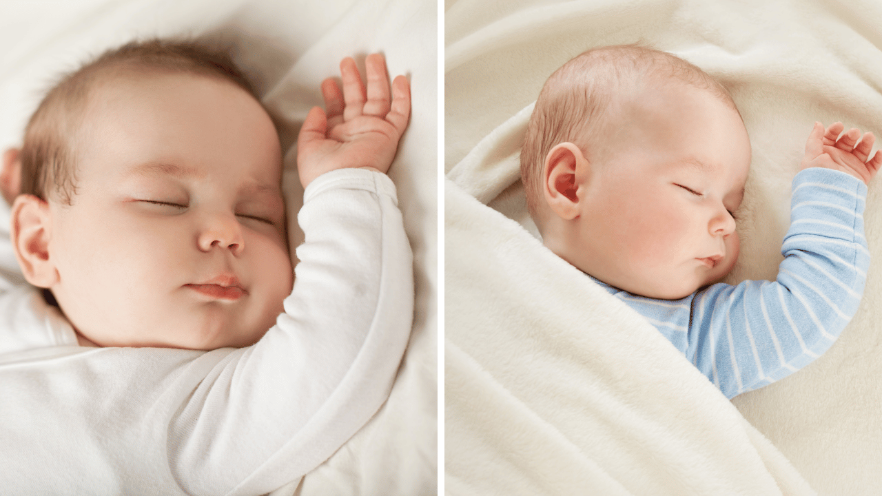 Babies sleeping with hands up