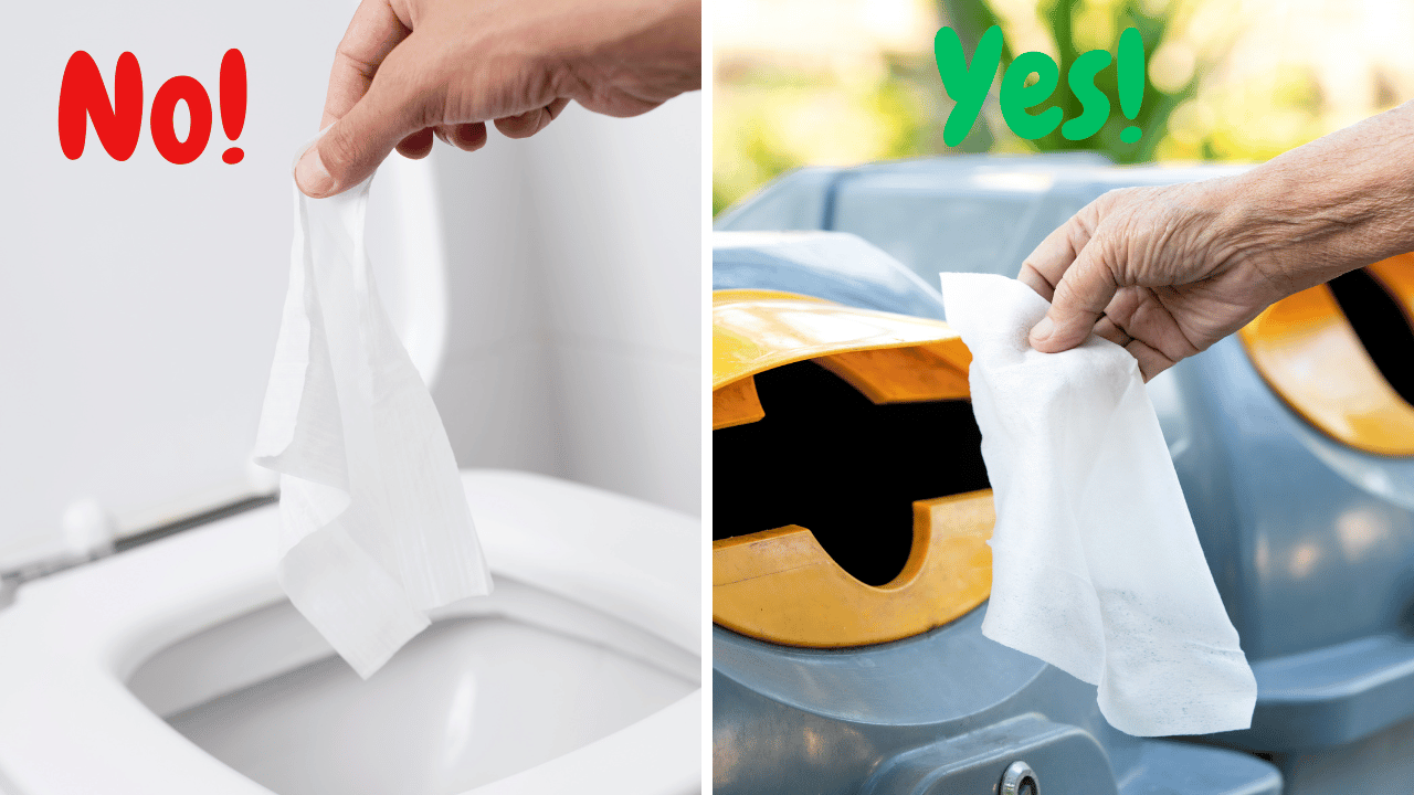 Do Not Flush Baby Wipes - Put Them In The Trash