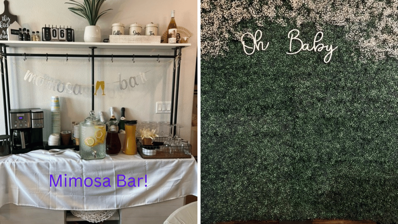 Mimosa Bar and Back Drop For Baby Shower