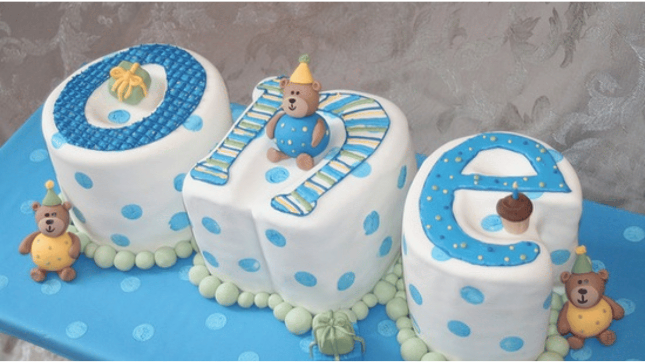 Custom Baby Boy 1st Birthday Cake